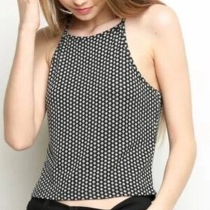 Brandy Melville Black & White Halter Crop Top One Size